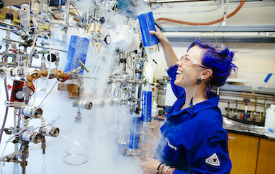 UCSD researcher in a lab