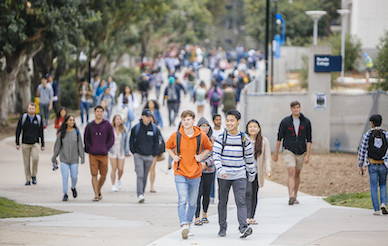 UCSD students walking